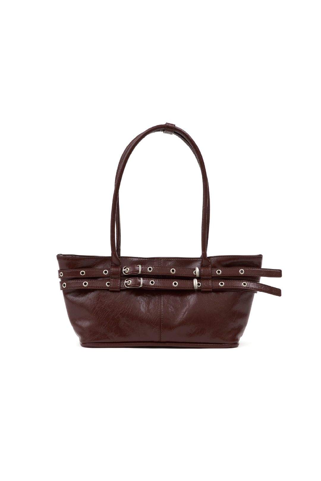YEOMIM mini belted boat bag (crack burgundy)