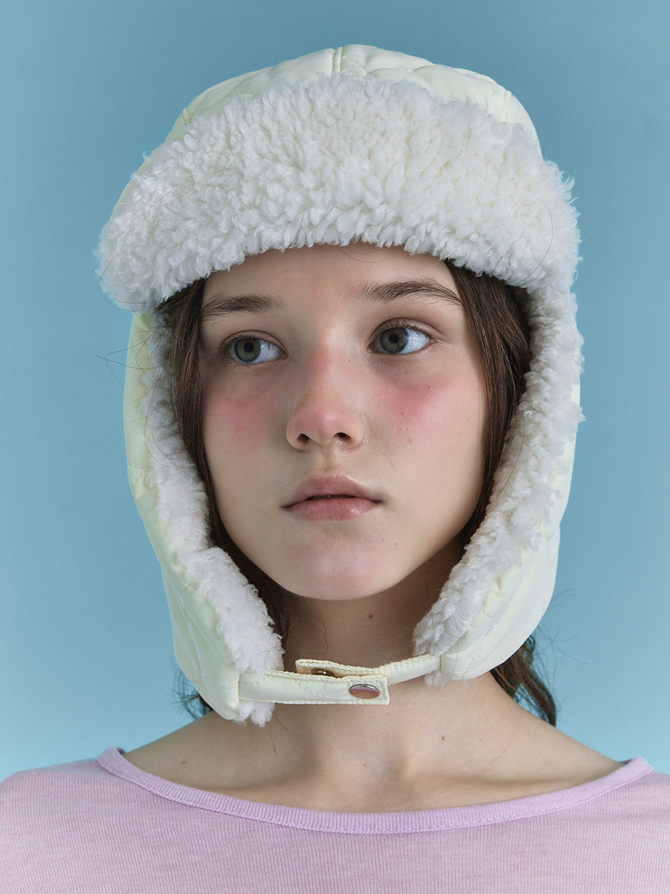 POESIEDAME PADDING EARFLAP HAT IN CLOVER BUTTER