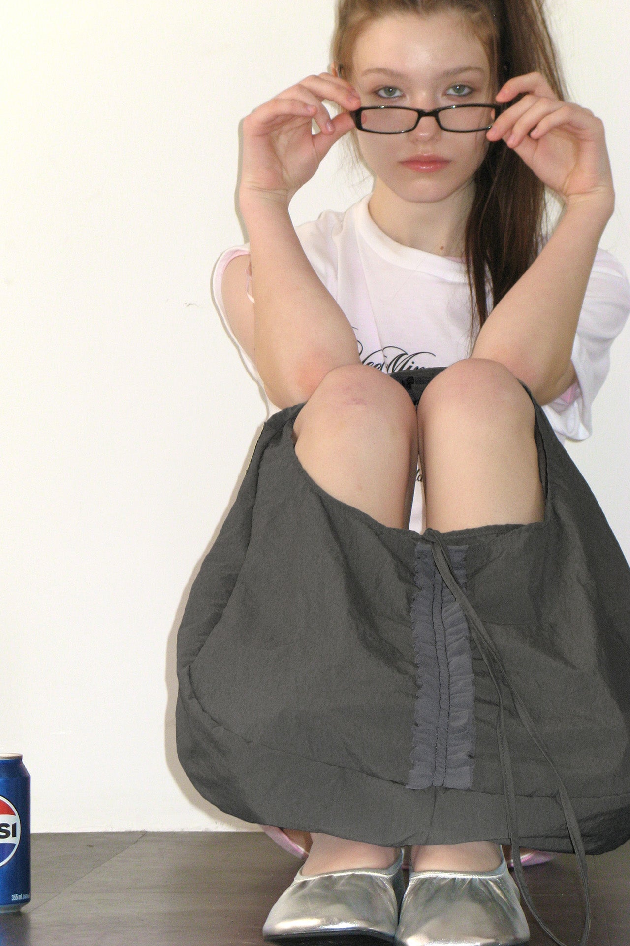 Yeomim frill hobo bag / charcoal