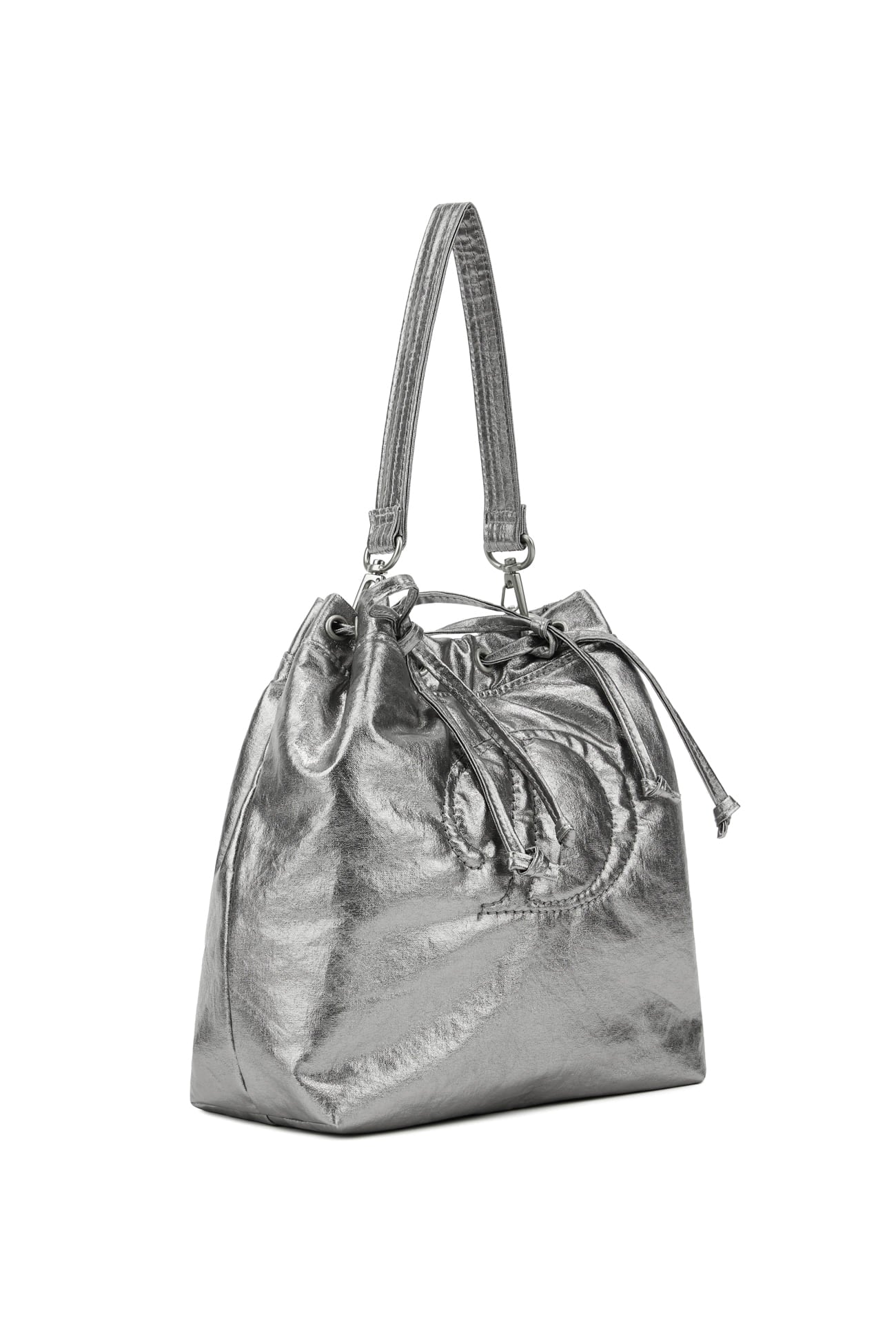DEINET D STITCH PADDING MINI BAG IN SILVER