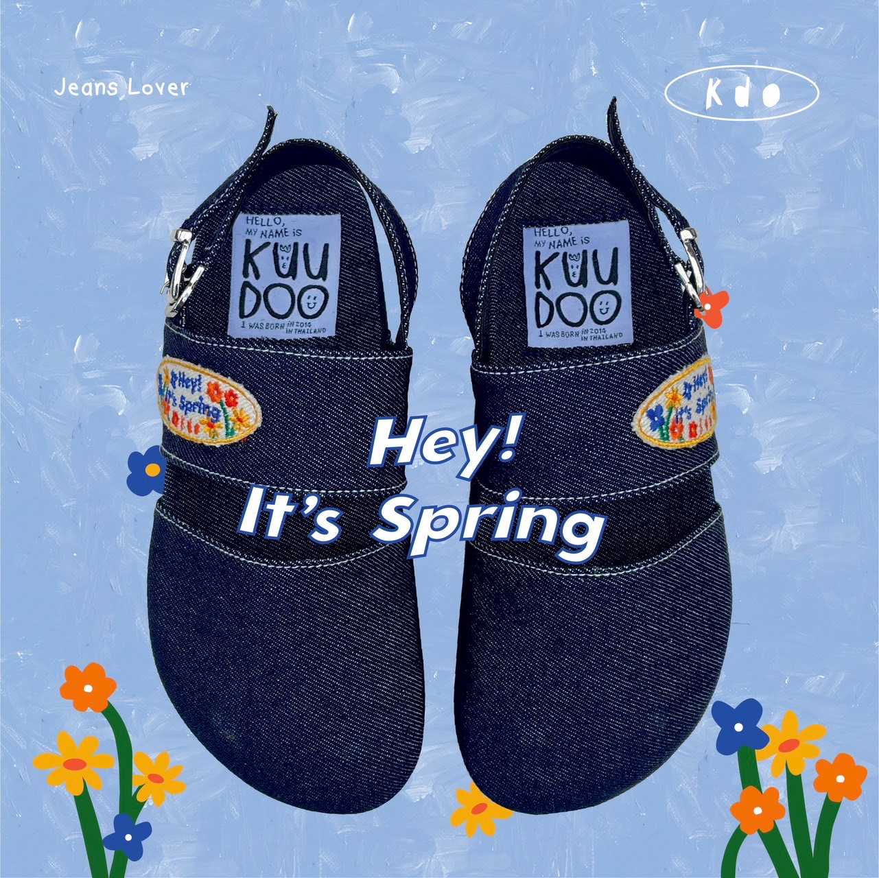 [現貨] kuudoo Denim Spring Sandal - Heels (size 38/41) (落單後2日內發貨)