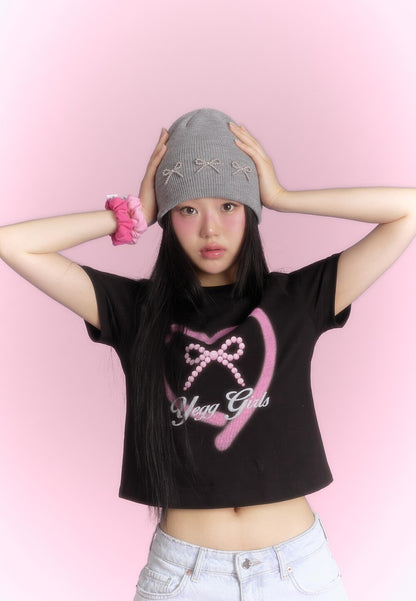 [sakura同款🎀] YEGG Ribbon Crochet Beanie - grey