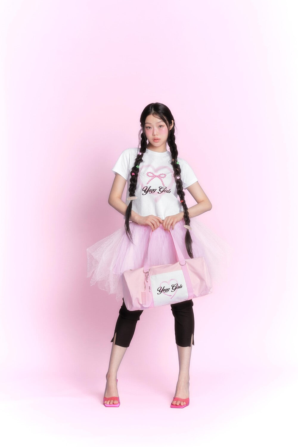 YEGG Cotton Ballet Bag - black/pink