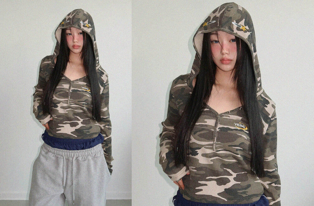 YEGG Camo Star Hoodie Tee