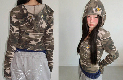 YEGG Camo Star Hoodie Tee