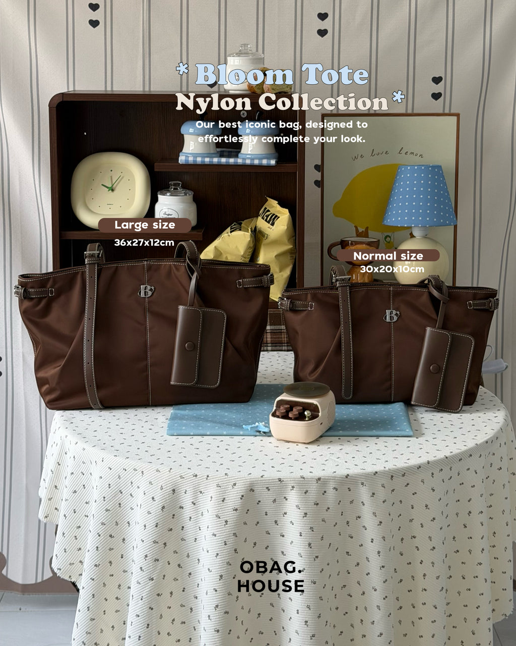 [獨家代理] [OBAGHOUSE] THE BLOOM TOTE ★NYLON★ COLLECTION_3 COLORS