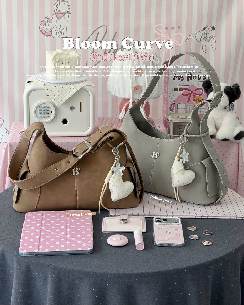 Bloom Curve Bag 🌷🌈 (shoulder/cross OK!!) - 6colors