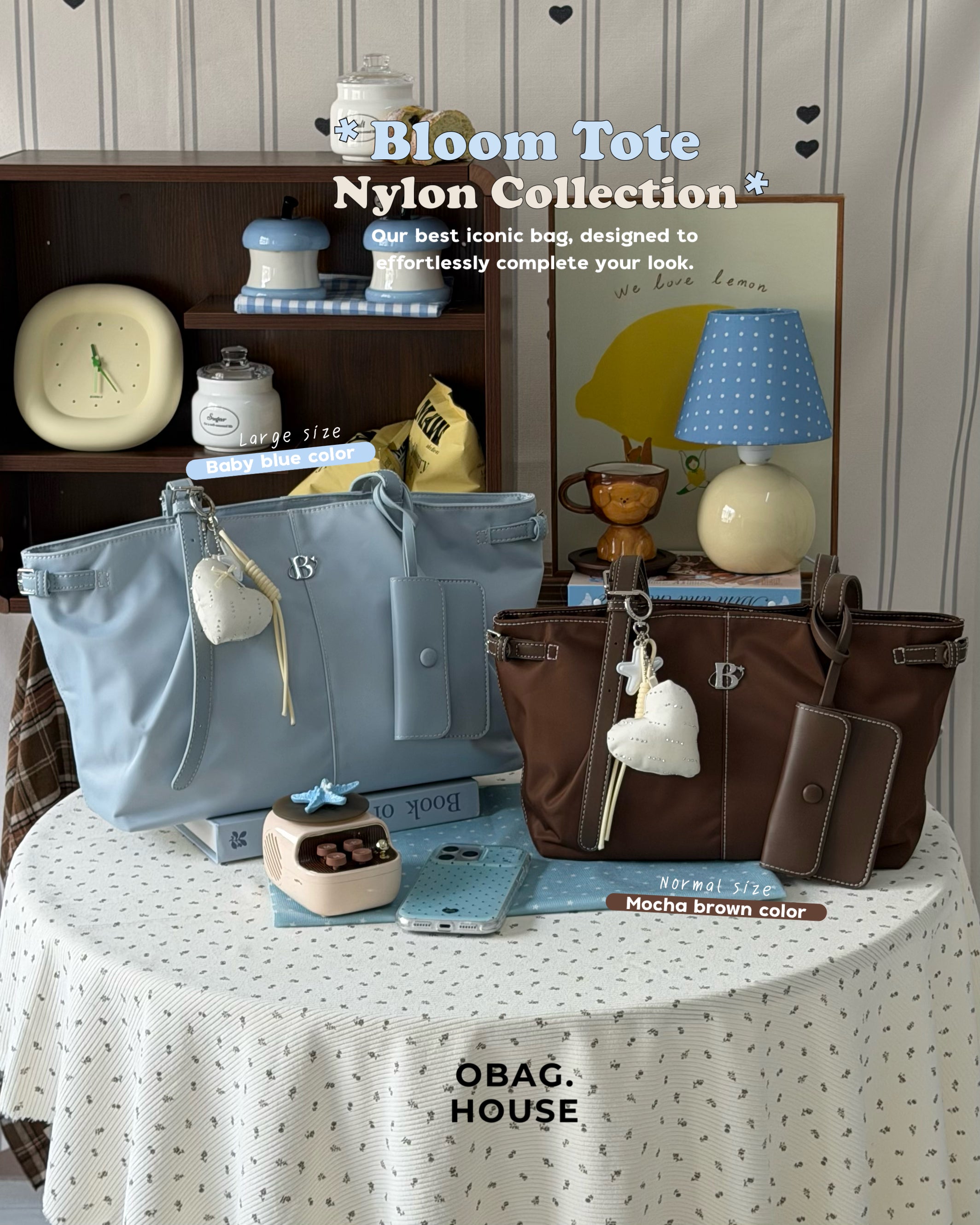 [獨家代理] [OBAGHOUSE] THE BLOOM TOTE ★NYLON★ COLLECTION_3 COLORS