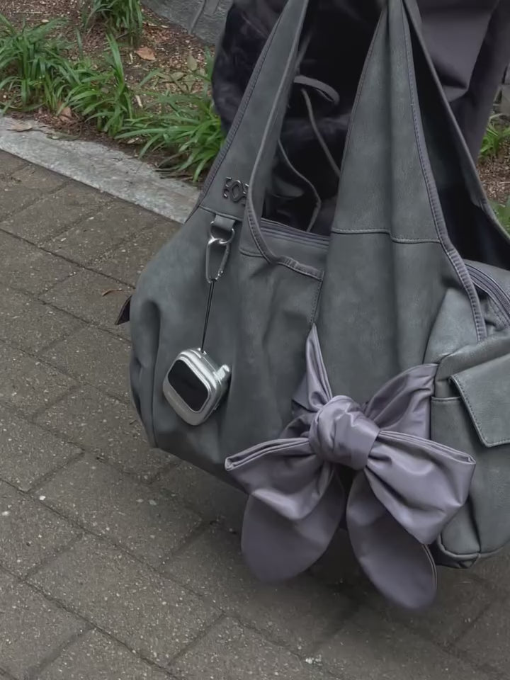 [dttm.club x siweol 獨家限定團購] Bow Shoulder Bag - Nubuck Grey (Best Seller✨)