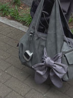 [dttm.club x siweol 獨家限定團購] Bow Shoulder Bag - Nubuck Grey (Best Seller✨)