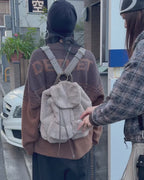 DEINET POM POM FUR BACKPACK IN MOCHA