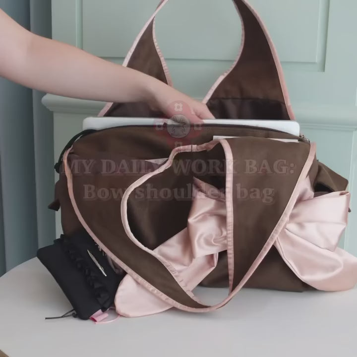 [dttm.club x siweol 獨家限定團購] Bow Shoulder Bag - Suede Taupe