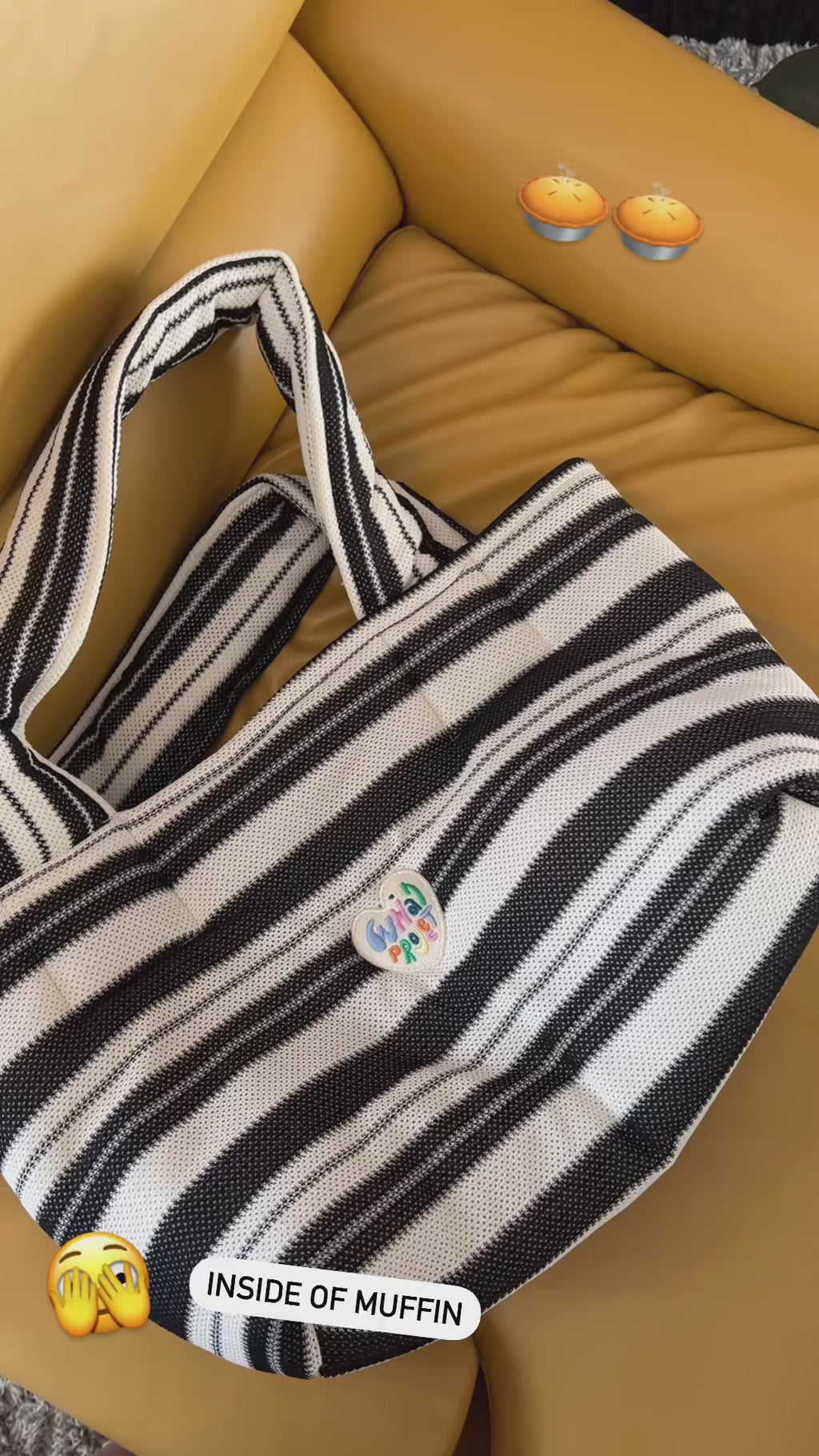 Striped Big Muffin Bag - 4colors
