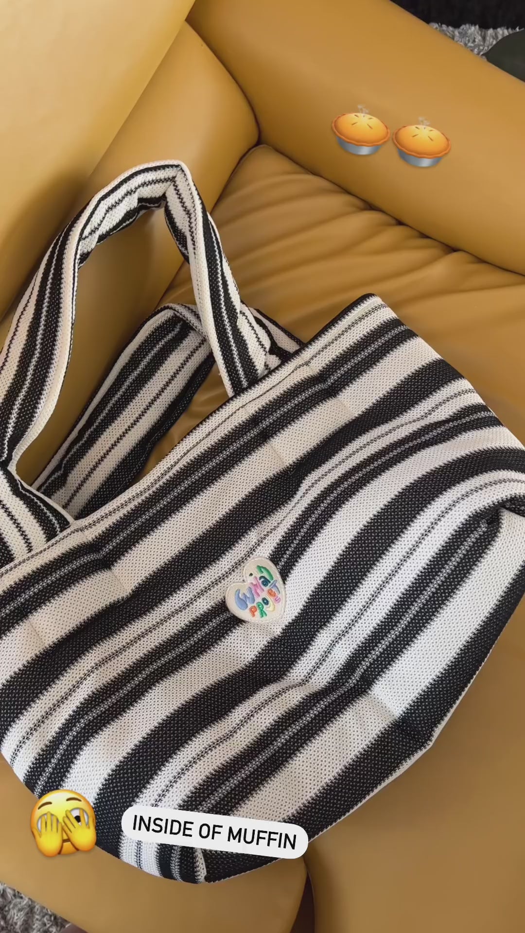Striped Big Muffin Bag - 4colors