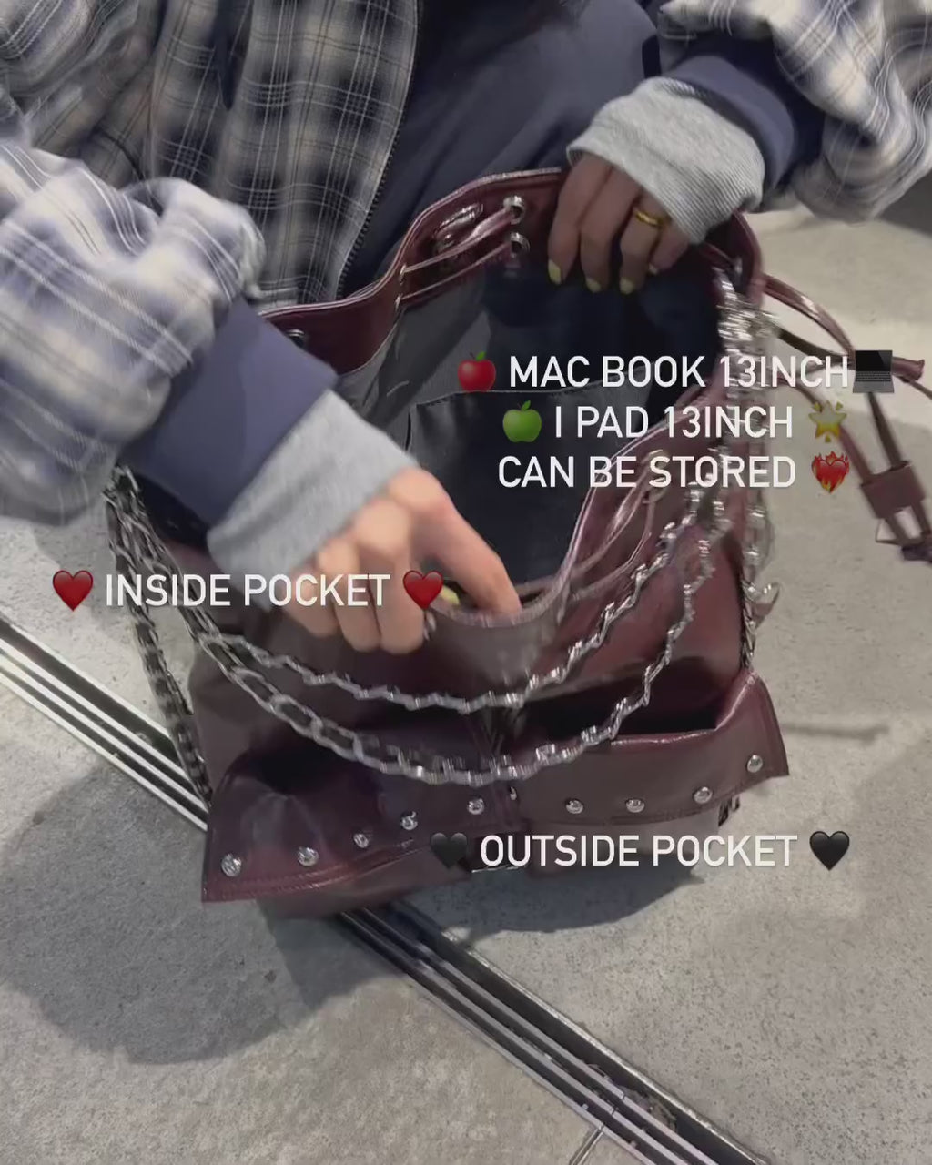 DEINET 5-WAY STUD POCKET MULTI BAG / 3COLORS