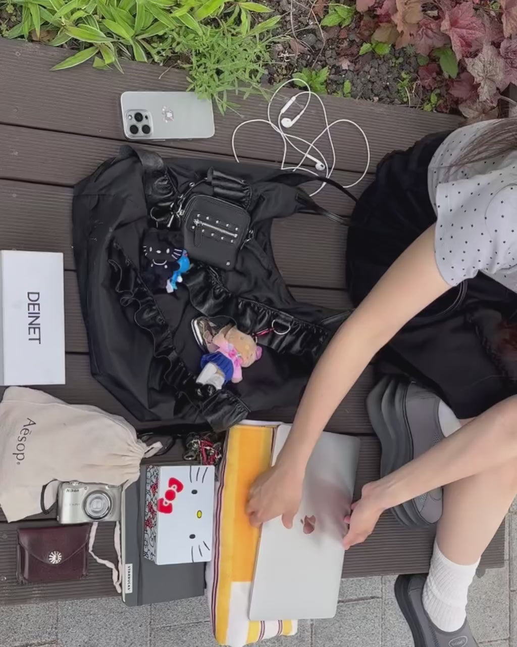 POCKET FRILL BIG BAG / 2COLORS