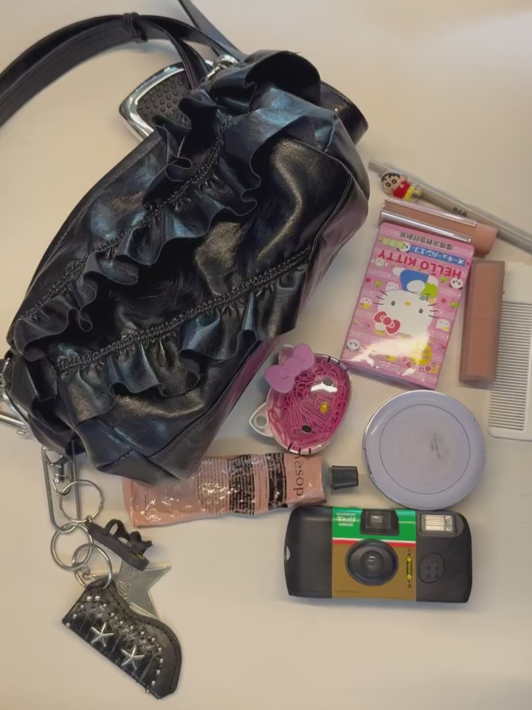 POCKET MINI FRILL BAG / 2COLORS