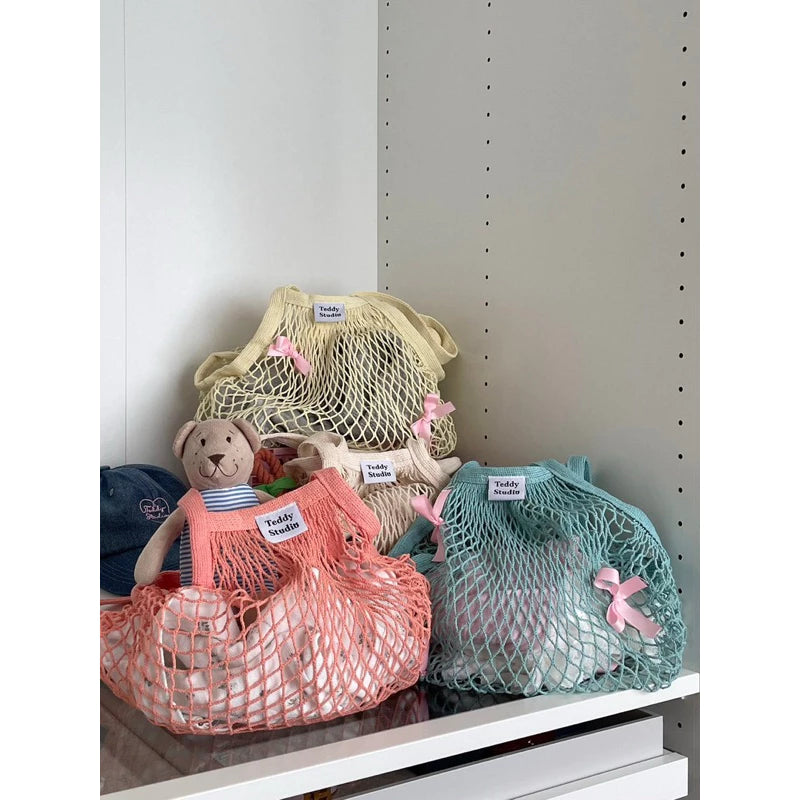 Teddy Crochet Grocery Bag - 3colors