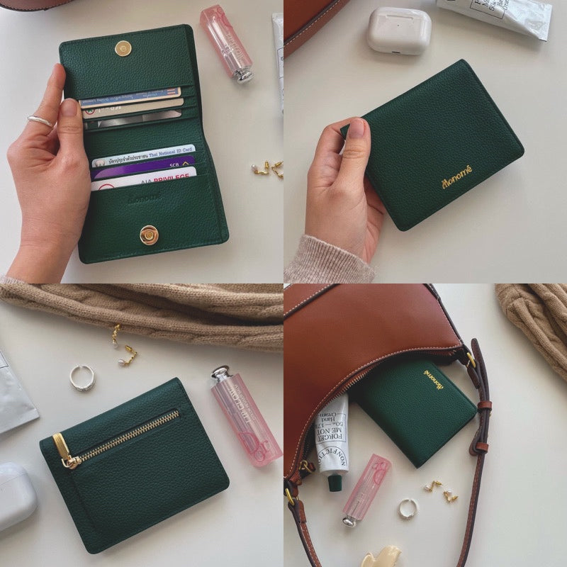 Demi Bi-fold Wallet (Pebble荔枝紋真皮) - 6colors