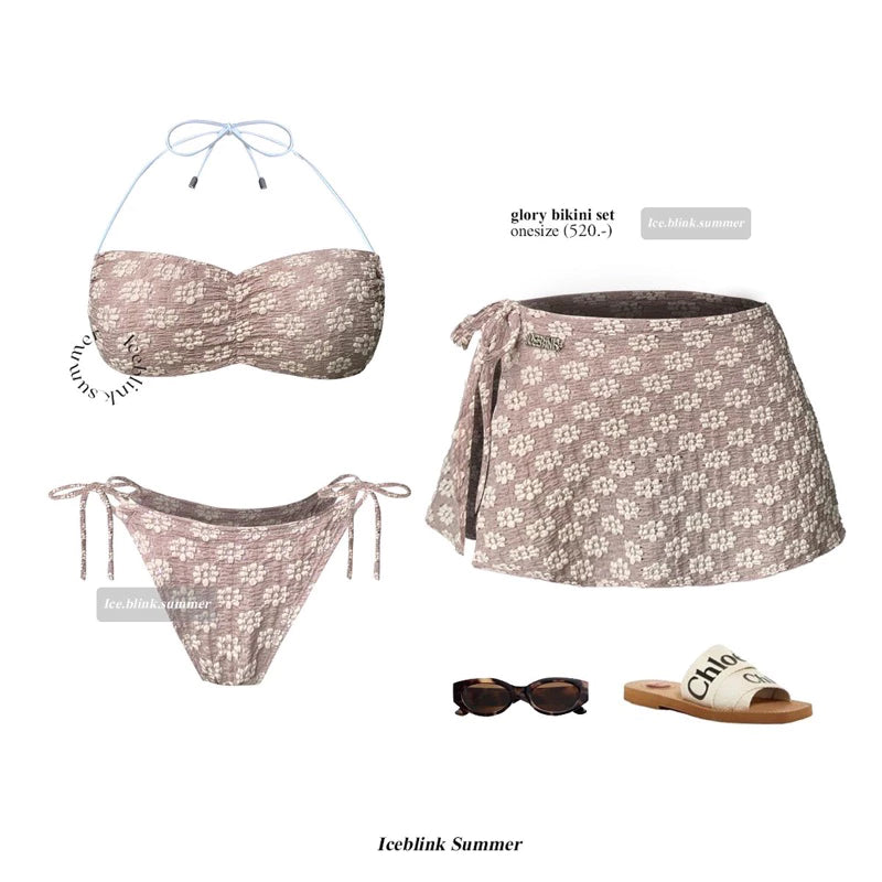 iceblink.bkk Glory Bikini Set - grape/cream