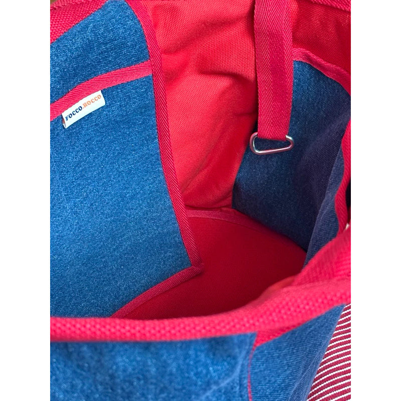 🍒🩵 CARRYALL BAG : denim 'n' red 💙🍎