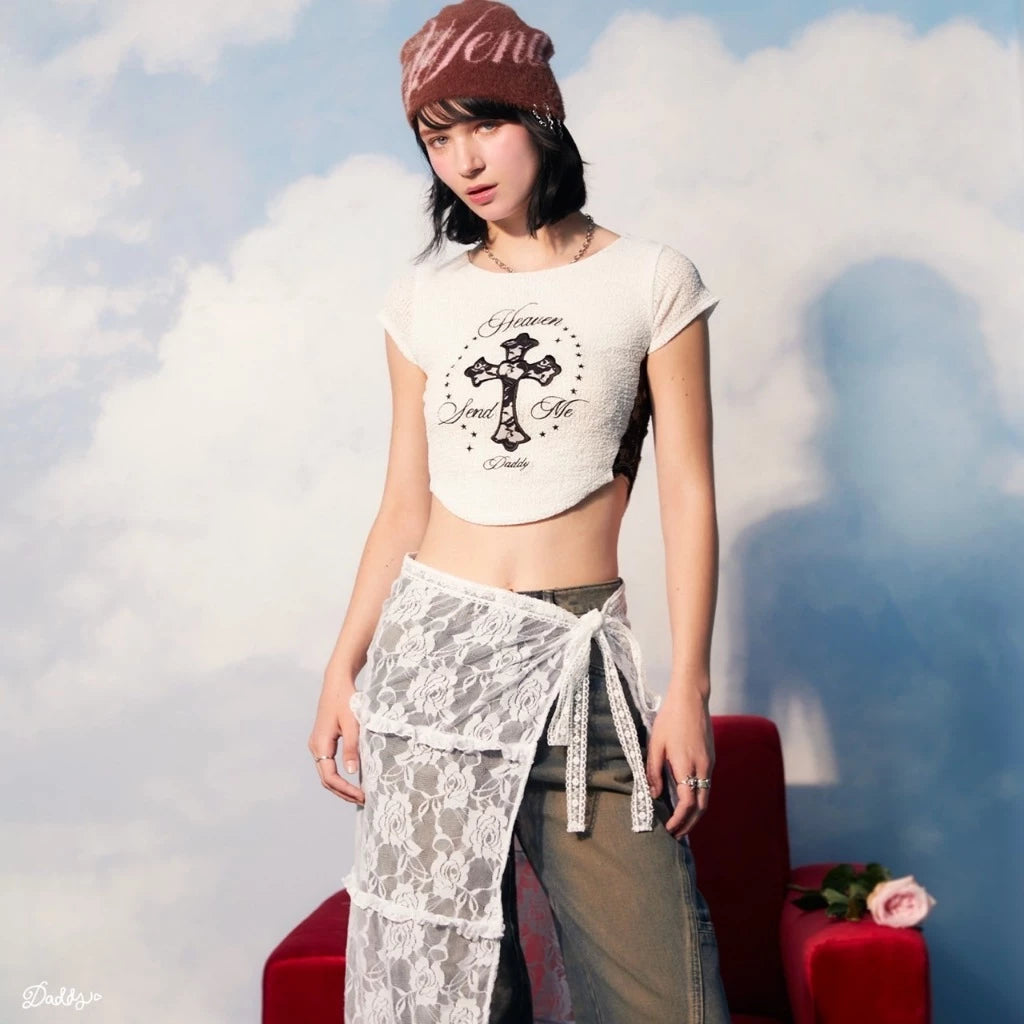 Daddy Virgin Mary Lace Top / 3colors