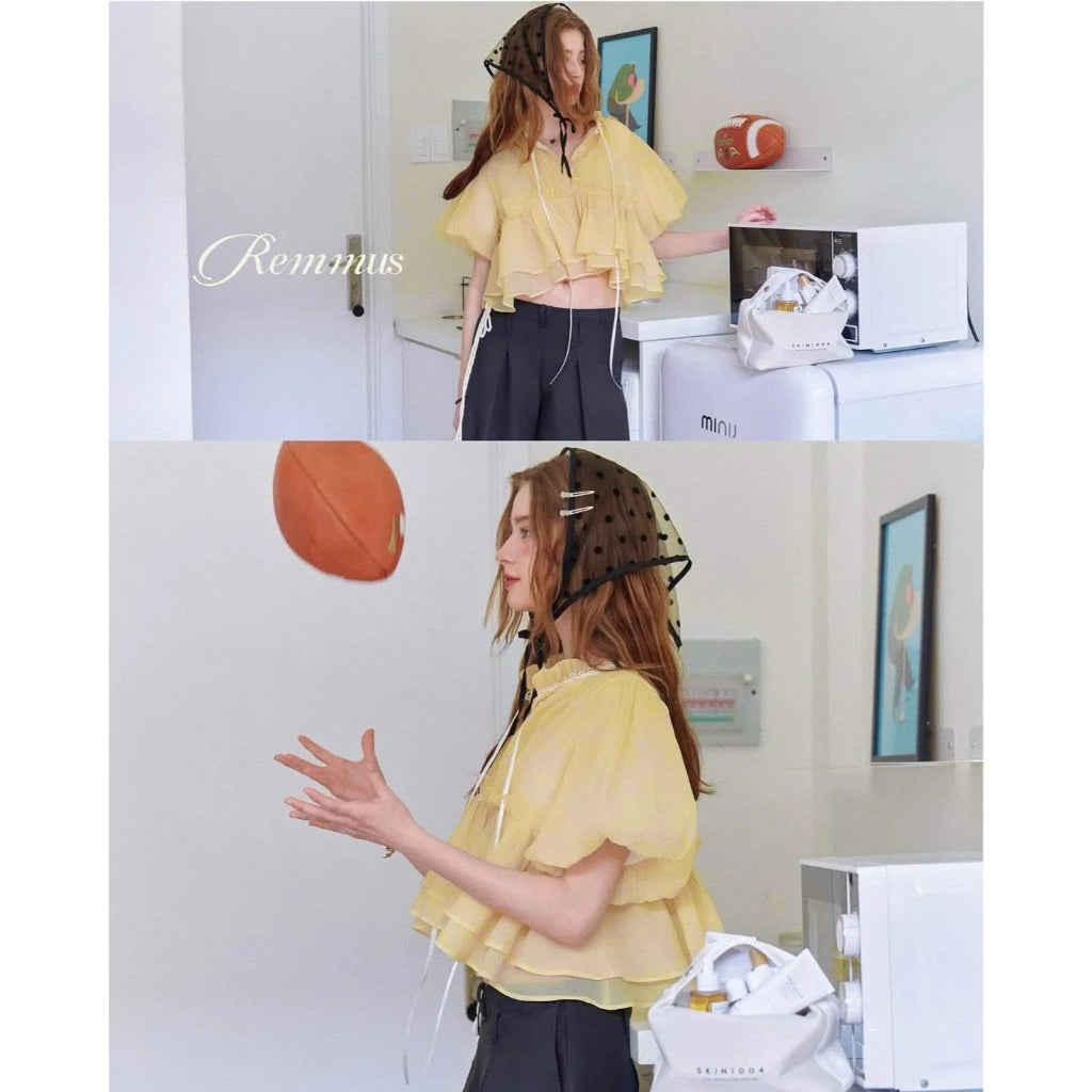 [Made in Vietnam] Baby Doll Puff Sleeve Shirt - 5colors