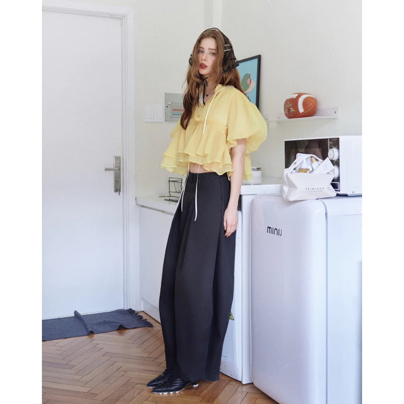 [Made in Vietnam] Baby Doll Puff Sleeve Shirt - 5colors