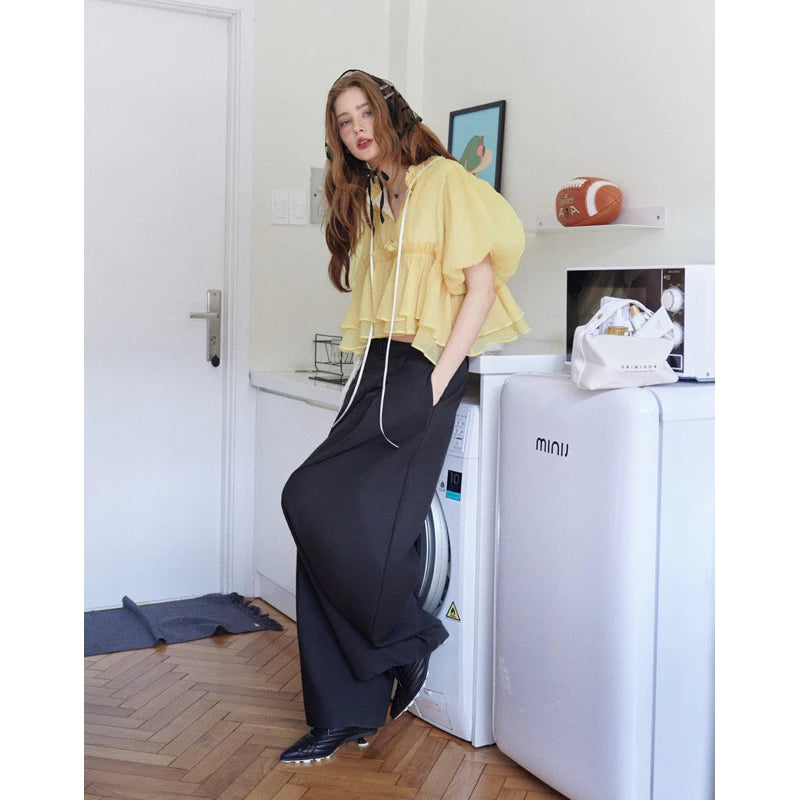 [Made in Vietnam] Baby Doll Puff Sleeve Shirt - 5colors