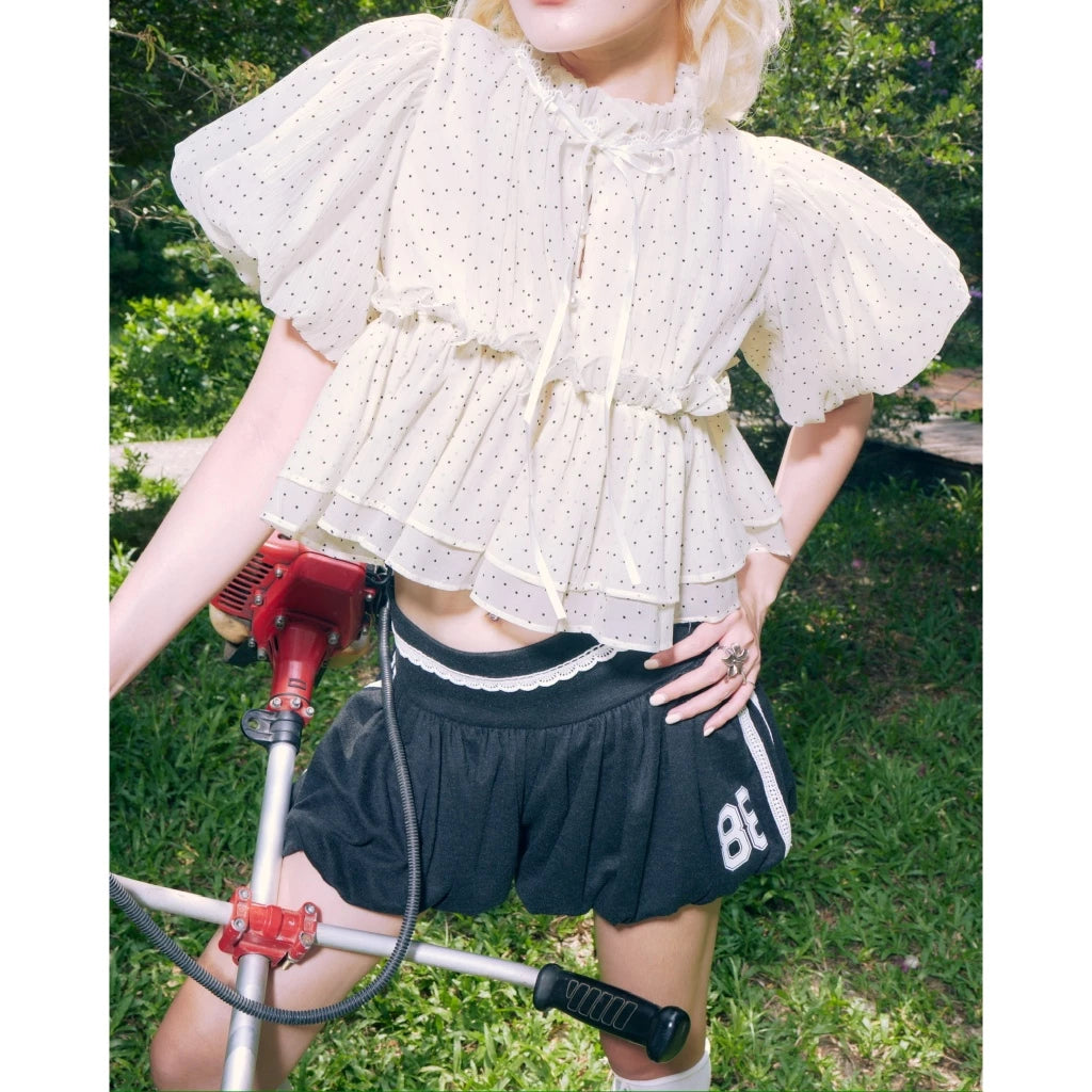 [Made in Vietnam] Baby Doll Puff Sleeve Shirt - 5colors