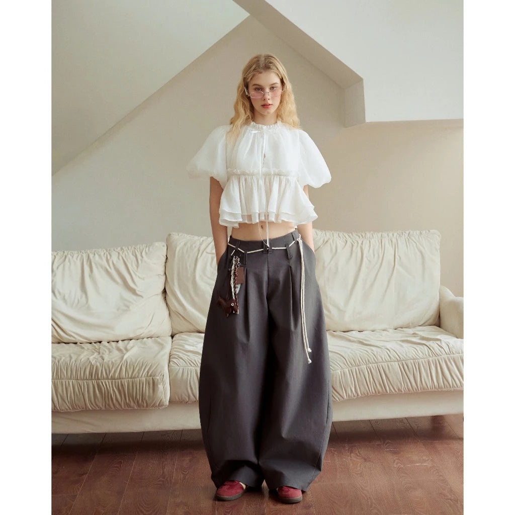 [Made in Vietnam] Baby Doll Puff Sleeve Shirt - 5colors