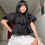 [Made in Vietnam] Baby Doll Puff Sleeve Shirt - 5colors